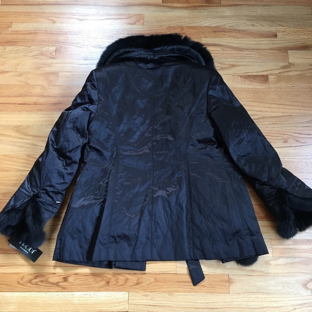 Prodi Fox Fur Trim W/Rabbit Fur Lining Soft Girl Coat Vintage Inspired - Picture 6 of 8